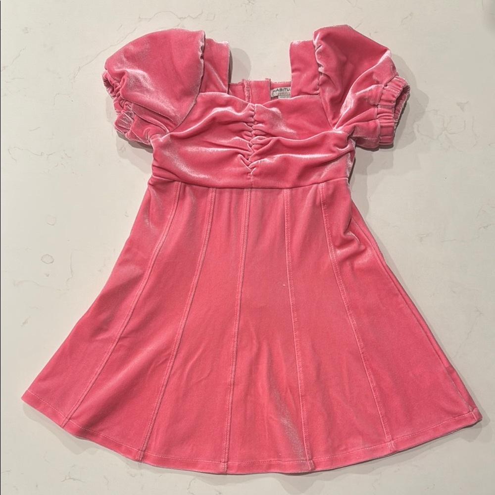 Habitual Kids Princess Seam Puff Sleeve Velour Party Dress. Size 4